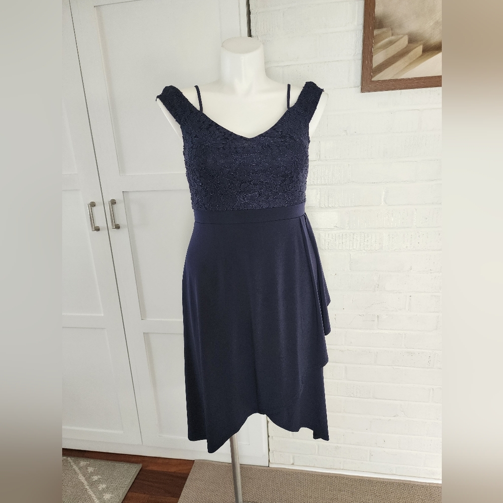 Alexa B Nites Navy Lace Cocktail Dress Size 14 Wedding Guest Formal Dress